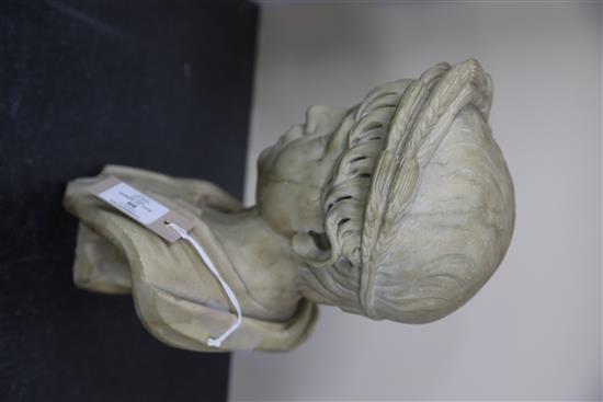 After the antique. An early 19th century marble bust of an Imperial Roman youth H. 13in.